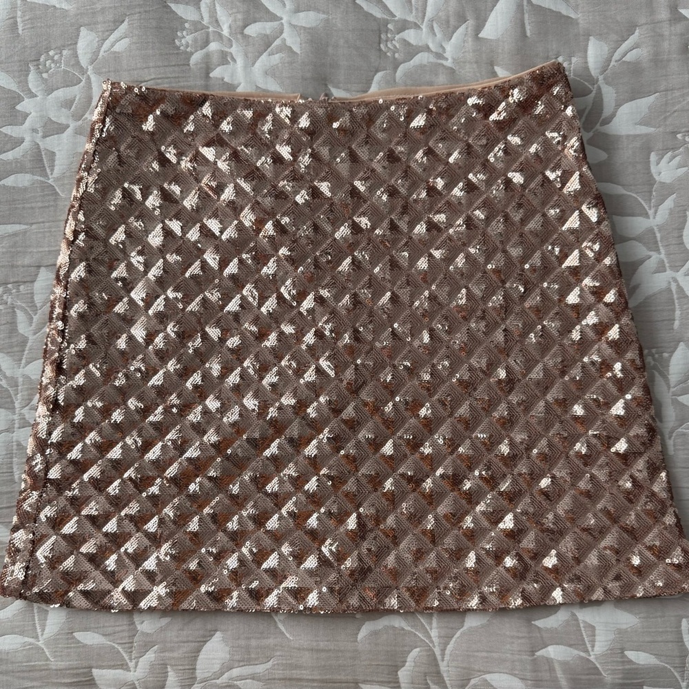 Elegant Sequin Skirt in Rose Gold